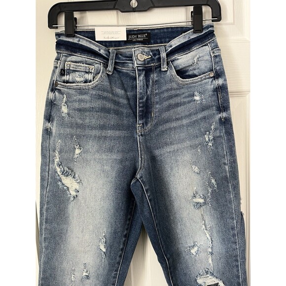 Judy Blue Straight Leg Distressed Jeans Women 0/24 New - Picture 5 of 10